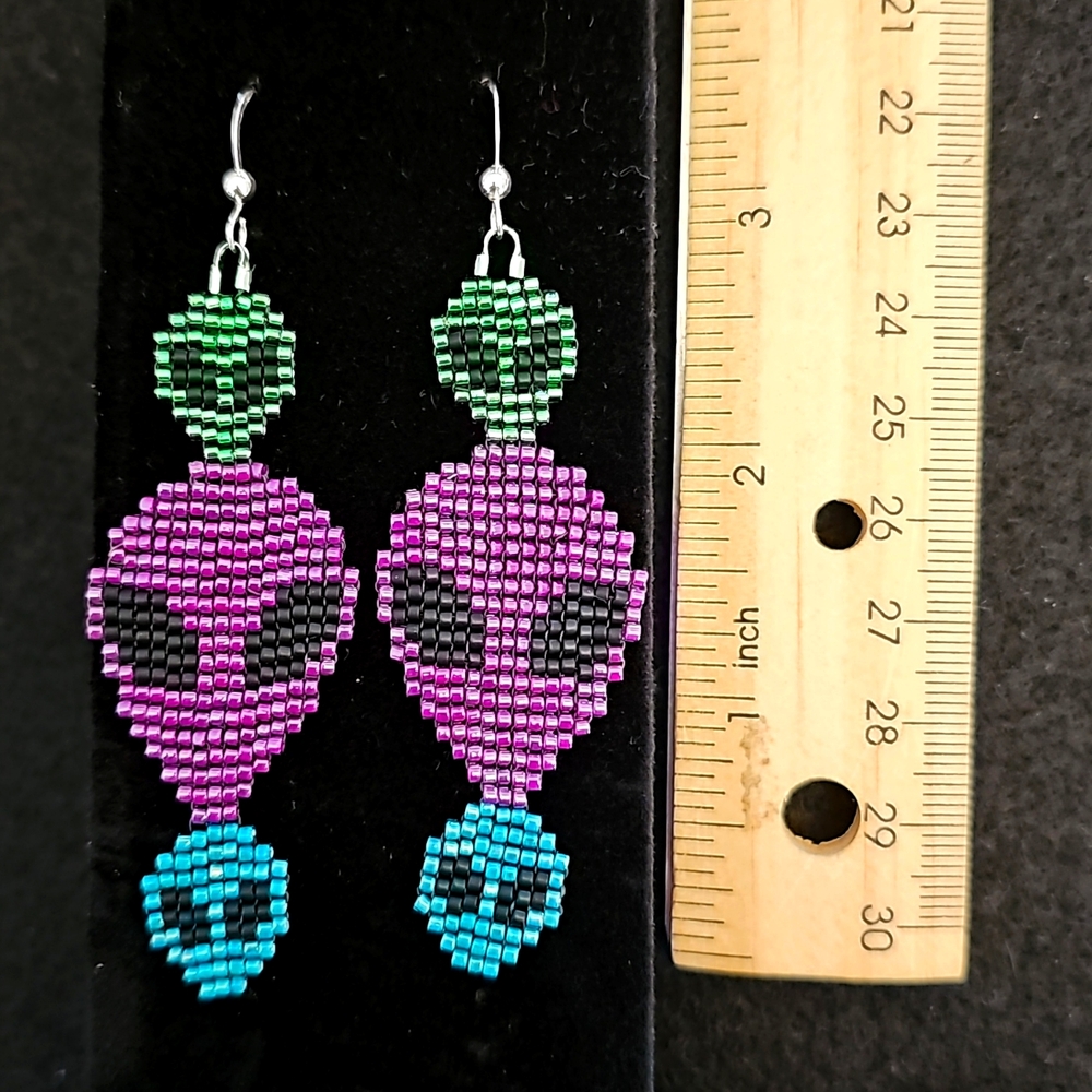 Alien head bead earrings
